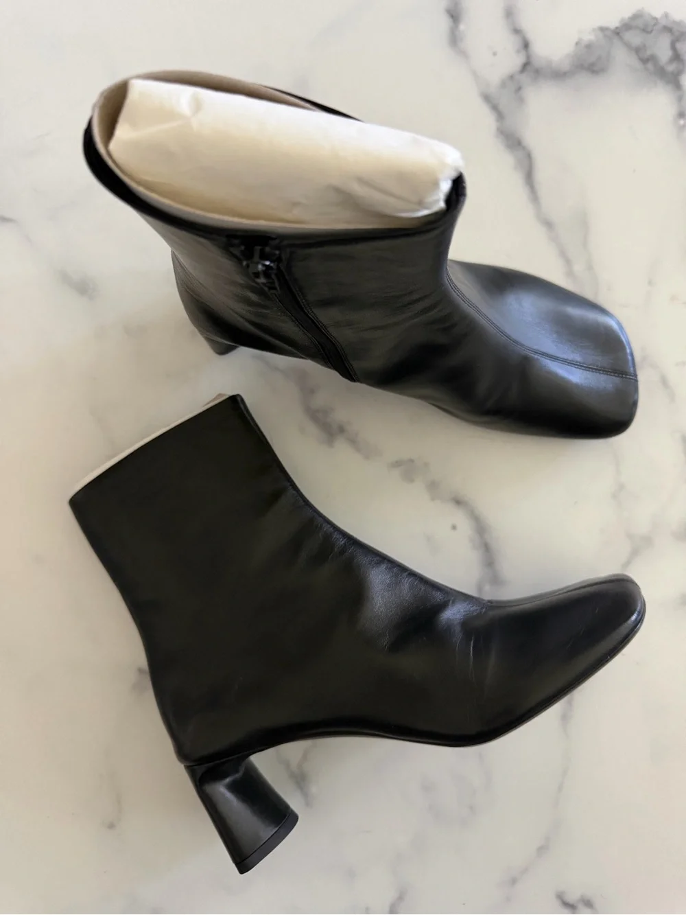 Balenciaga 60mm Duty Free Black Leather Ankle Boots, Size 36, NEW $995